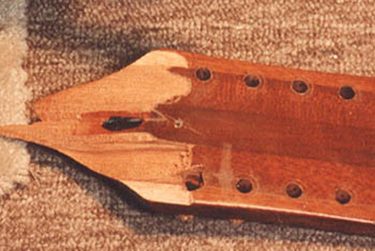 Broken guitar headstock