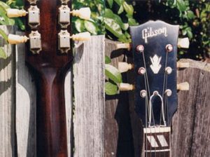 Repaired and finished headstock of Gibson ES175