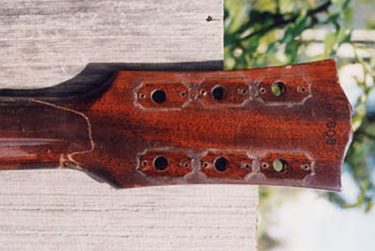 Broken headstock of Gibson ES175