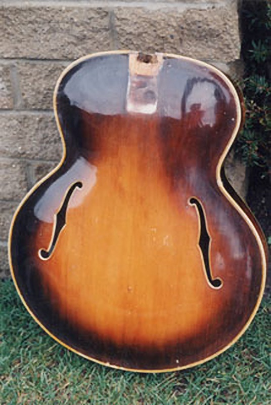 Vintage Gibson Super 400 Archtop guitar - top, before restoration