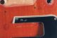 Engraved letters on the vintage guitar pickguard
