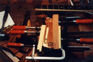 Gluing a mahogany block 
