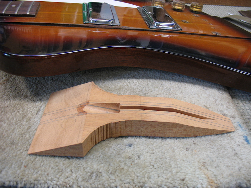 The new section with truss rod channel