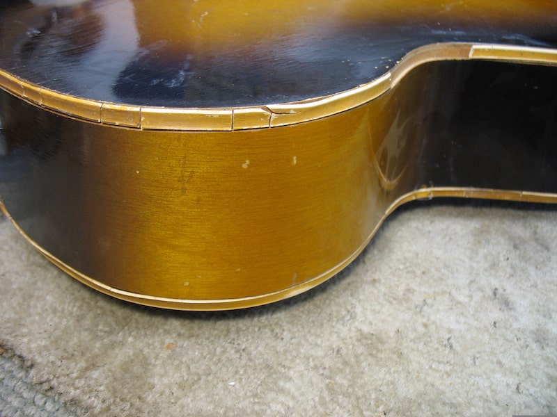 Bindings of the Gretsch body deteriorated over time