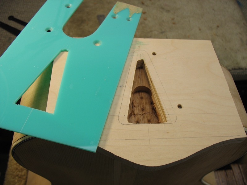Making a female part of the dovetail neck joint