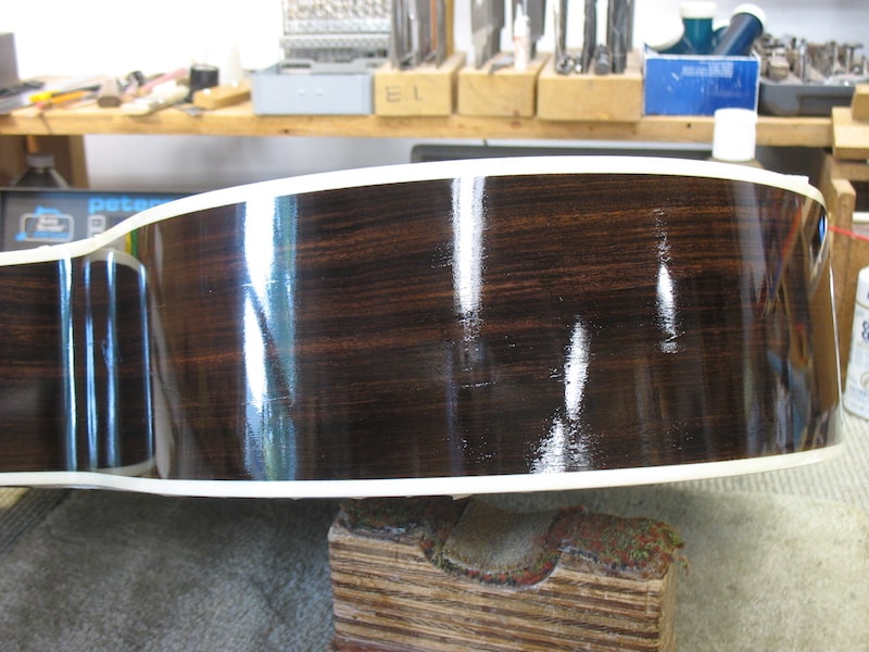 The rosewood side after sanding